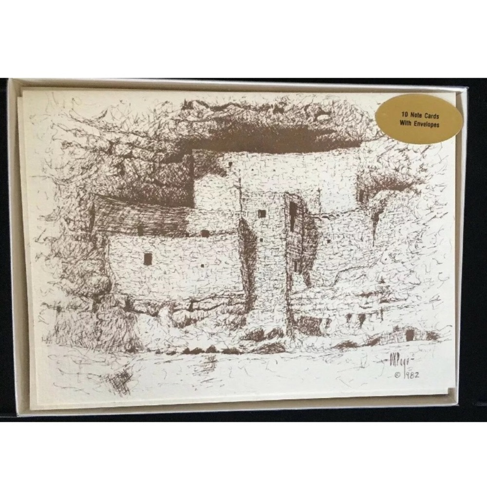 Cliff Dwelling By D.K. Page Boxed Note Cards X 10